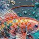 Midi Bead Embroidery Kit on Art Canvas "Dancing among the waves"