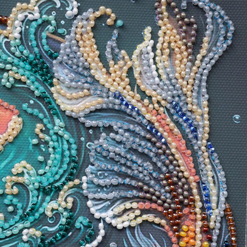 Midi Bead Embroidery Kit on Art Canvas "Dancing among the waves"