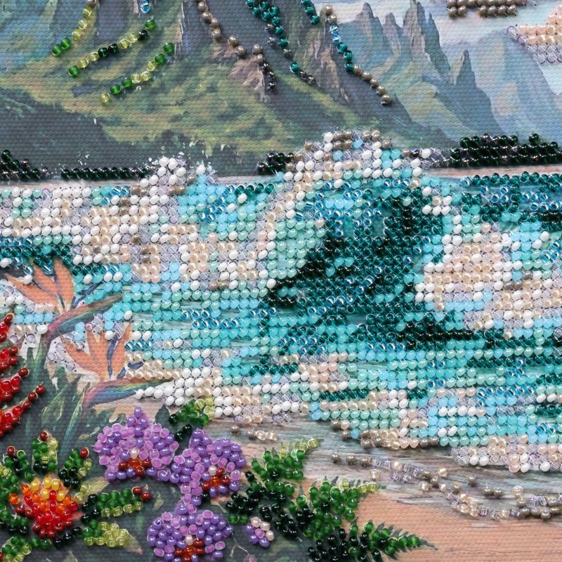 Midi Bead Embroidery Kit on Art Canvas "Blue Lagoon"