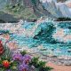 Midi Bead Embroidery Kit on Art Canvas "Blue Lagoon"