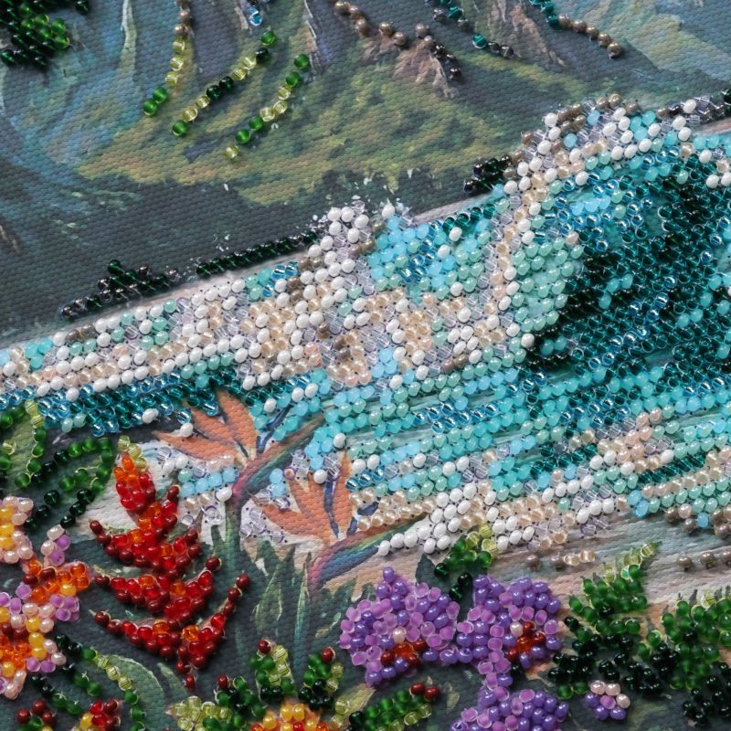 Midi Bead Embroidery Kit on Art Canvas "Blue Lagoon"