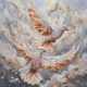 Midi Bead Embroidery Kit on Art Canvas "Dance of Doves"