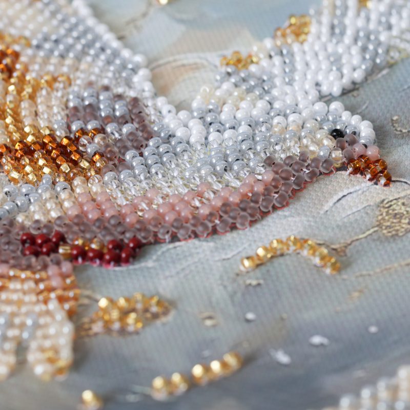 Midi Bead Embroidery Kit on Art Canvas "Dance of Doves"