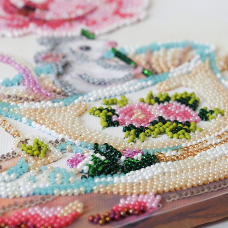 Midi Bead Embroidery Kit on Art Canvas "A touch of spring"