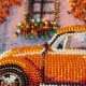 Midi Bead Embroidery Kit on Art Canvas "Autumn Neighborhood"