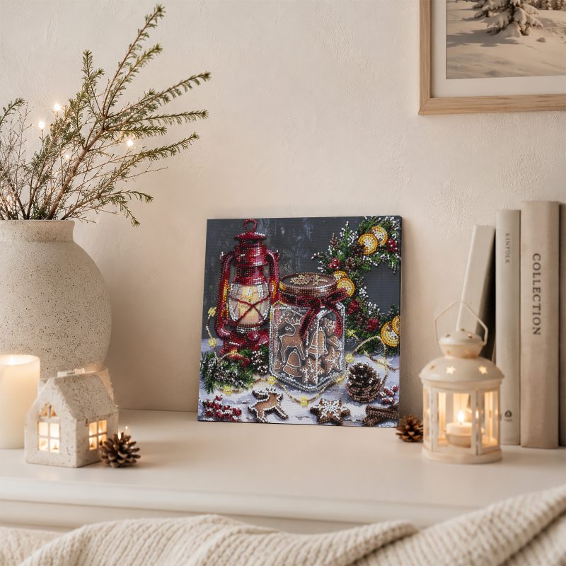 Midi Bead Embroidery Kit on Art Canvas "Cookies for Santa"
