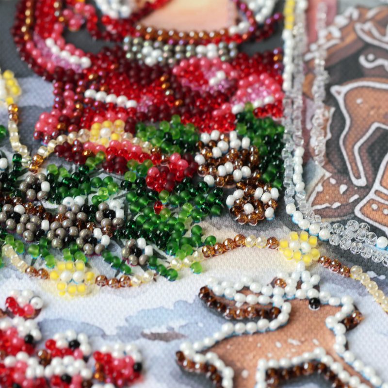 Midi Bead Embroidery Kit on Art Canvas "Cookies for Santa"