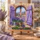Midi Bead Embroidery Kit on Art Canvas "Melody of Lavender Fields"