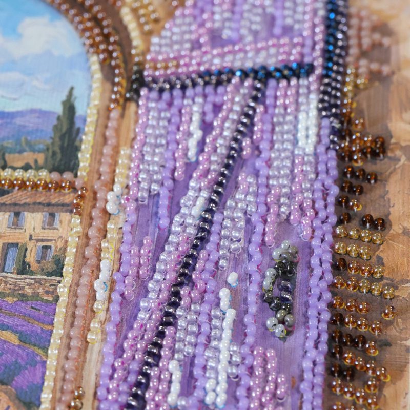 Midi Bead Embroidery Kit on Art Canvas "Melody of Lavender Fields"