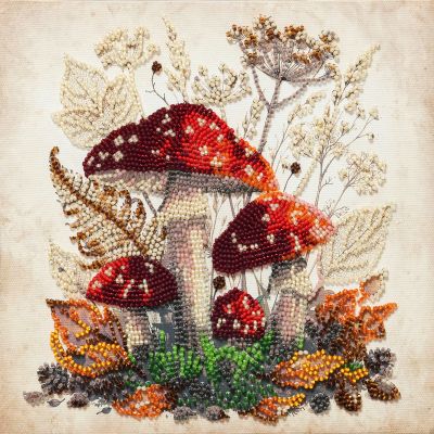 Midi Bead Embroidery Kit on Art Canvas "Autumn Stories"