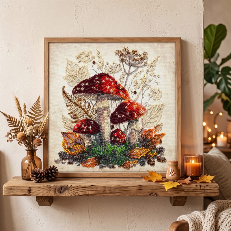 Midi Bead Embroidery Kit on Art Canvas "Autumn Stories"