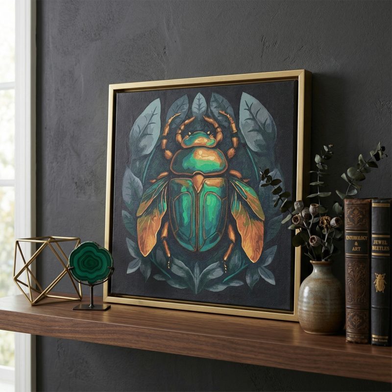 Paint by Numbers Kit on Art Canvas "Emerald beetle"