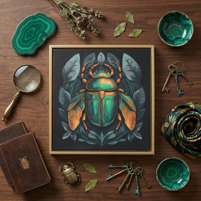 Paint by Numbers Kit on Art Canvas "Emerald beetle"