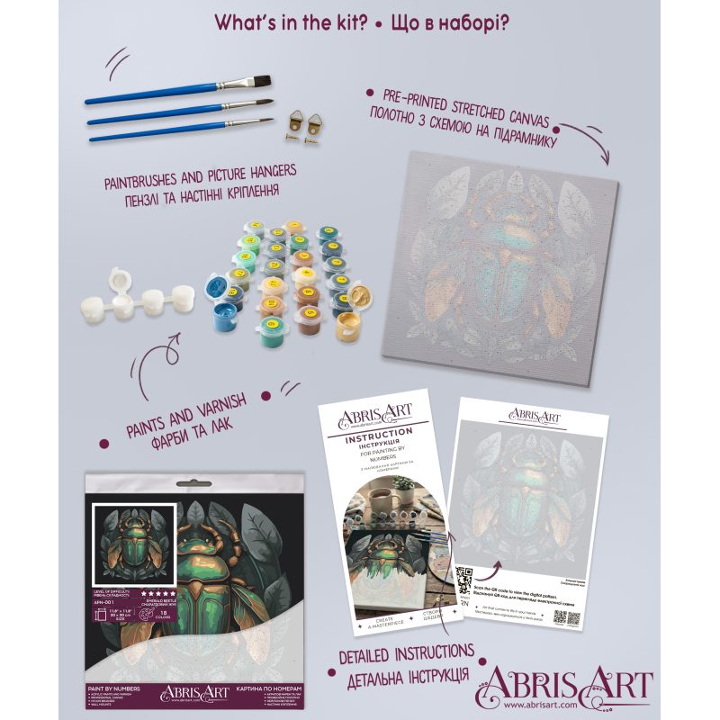 Paint by Numbers Kit on Art Canvas "Emerald beetle"