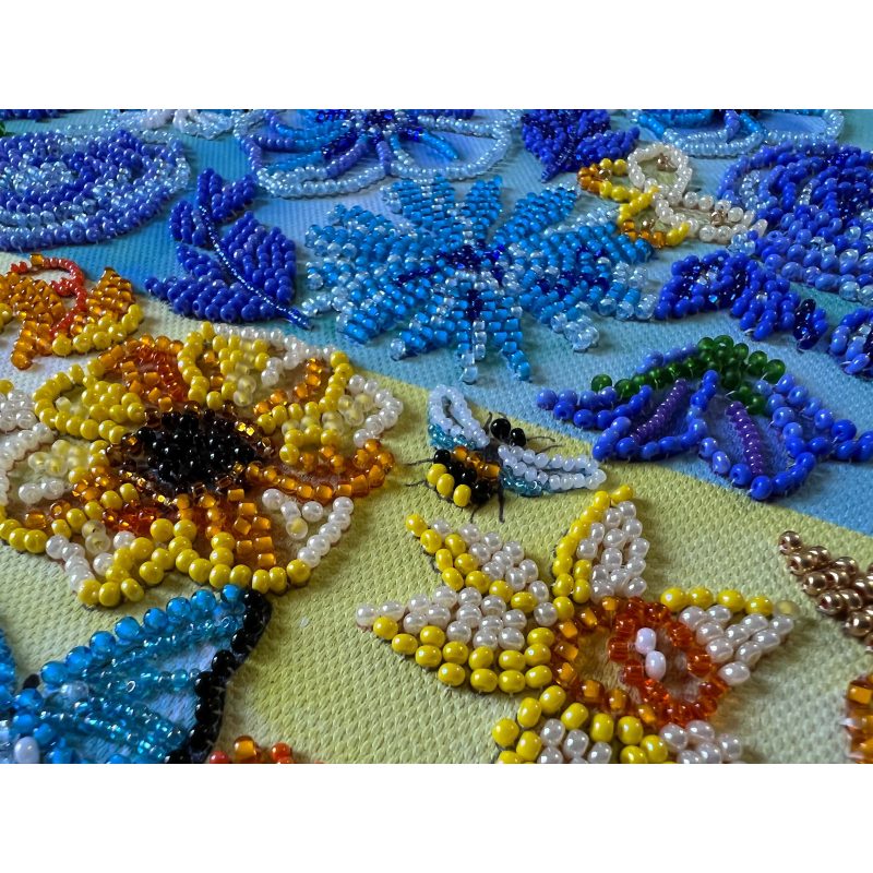 Bead Embroidery Kit on Art Canvas "The flag"