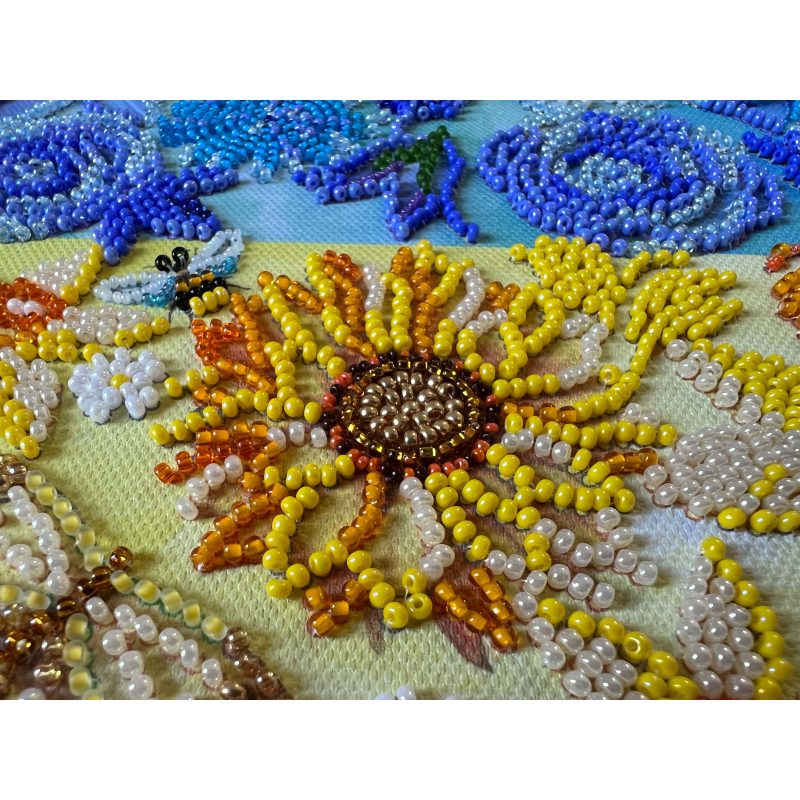 Bead Embroidery Kit on Art Canvas "The flag"