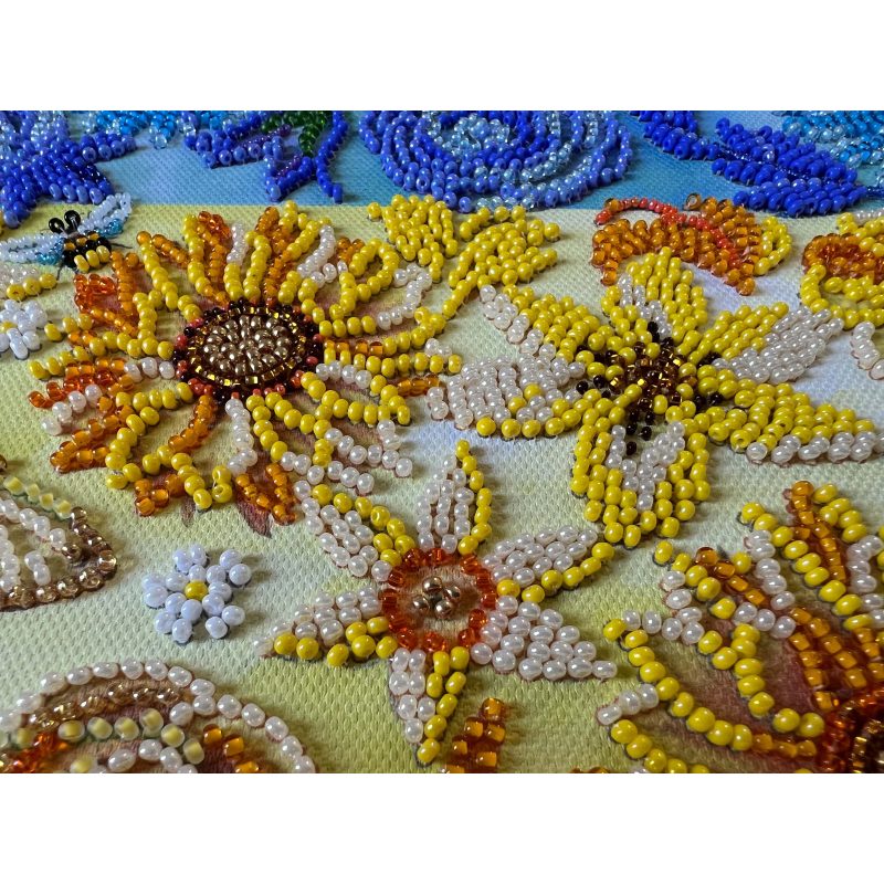 Bead Embroidery Kit on Art Canvas "The flag"
