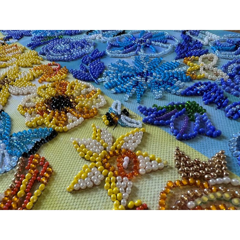 Bead Embroidery Kit on Art Canvas "The flag"