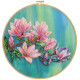 Bead Embroidery Kit on Art Canvas "Magnolias bloom"