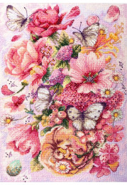 Cross Stitch Kit "Pink Aurora"