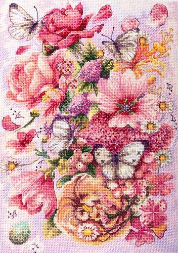 Cross Stitch Kit "Pink Aurora"