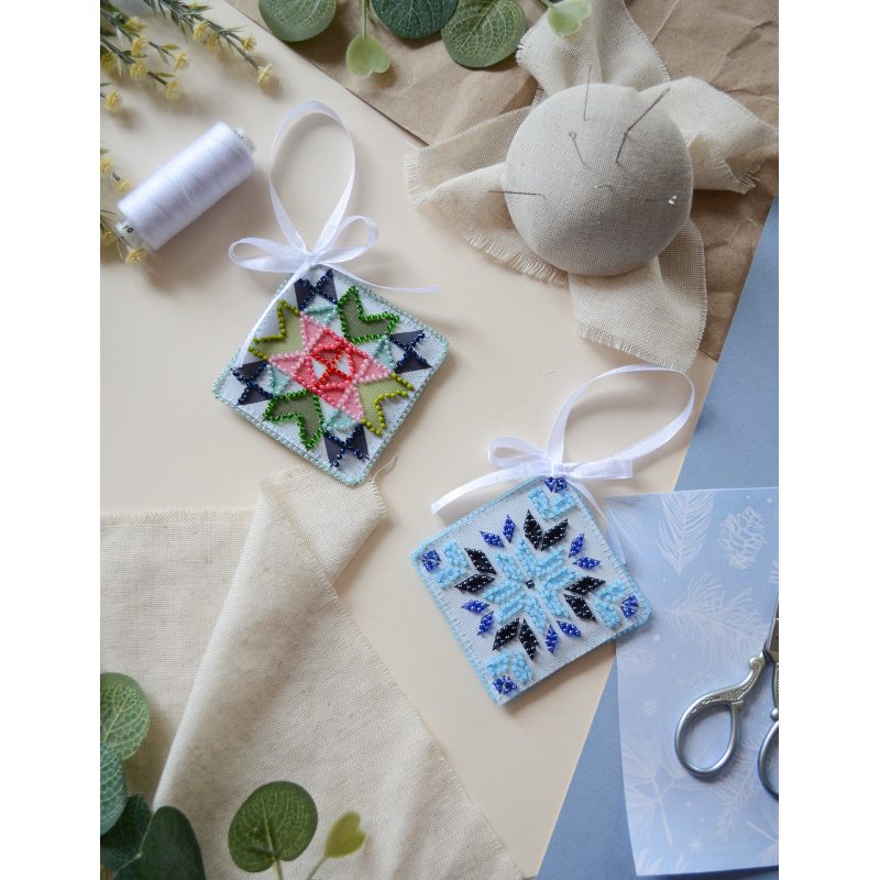 Christmas Ornament Bead Embroidery Kit "Spring Kaleidoscope"