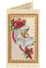 Bead Embroidery Postcard Kit "Happy Wedding – 7"