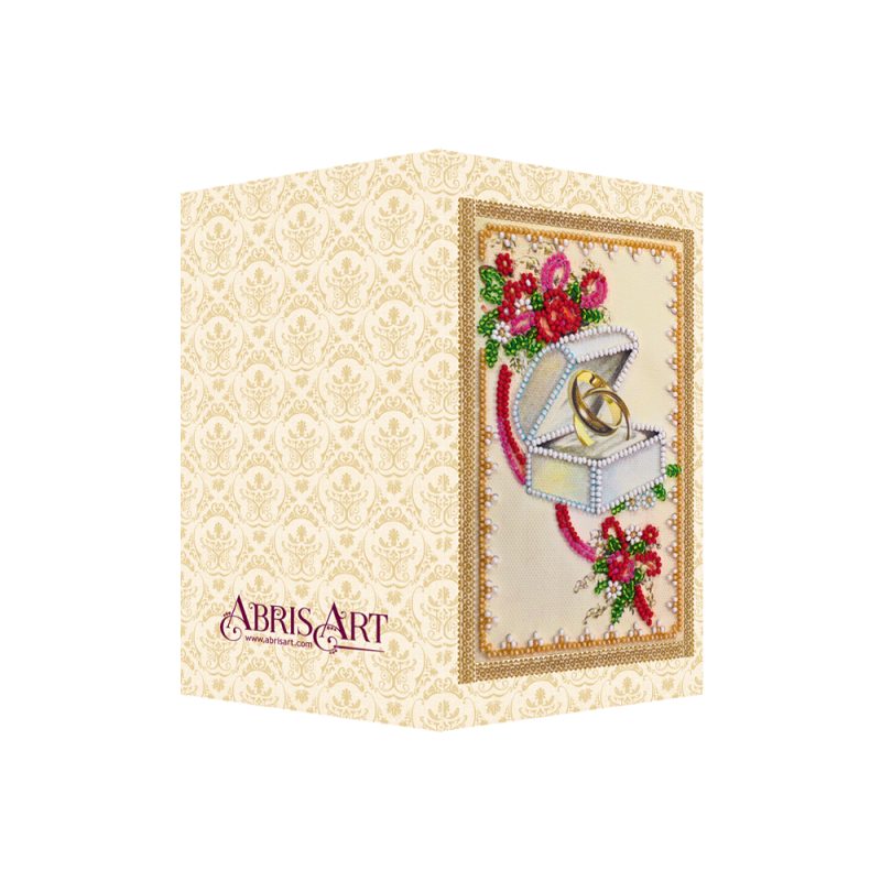 Bead Embroidery Postcard Kit "Happy Wedding – 7"