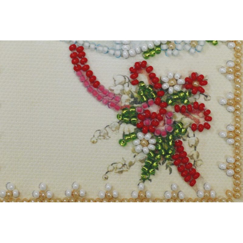 Bead Embroidery Postcard Kit "Happy Wedding – 7"