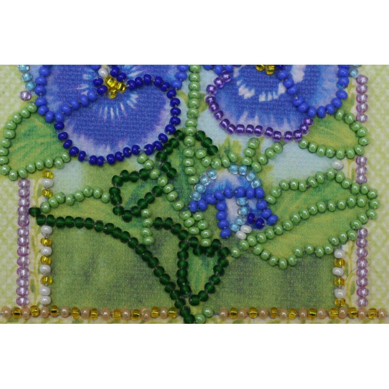 Bead Embroidery Postcard Kit "Violet"