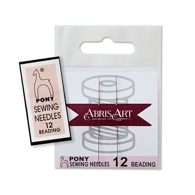 Голки для вишивки мікробісером Sewing Needles №12 (2 шт) Beading. Pony (Індія)