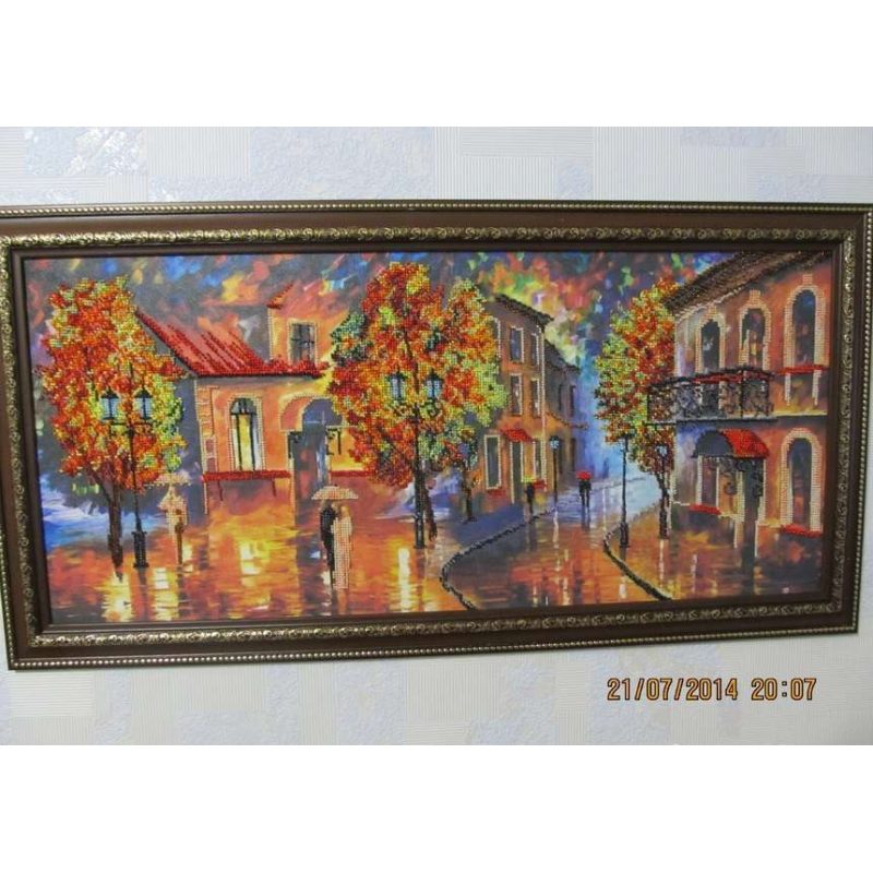 Bead Embroidery Kit on Art Canvas "October colours"