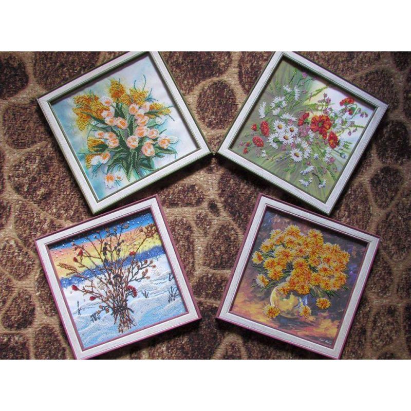 Bead Embroidery Pattern on Art Canvas "Breath of Autumn"