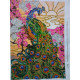 Bead Embroidery Kit on Art Canvas "Peacock"
