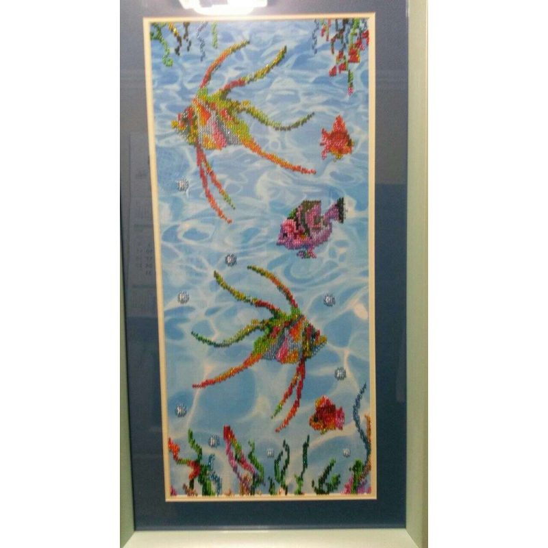 Bead Embroidery Kit on Art Canvas "Fish – 3"