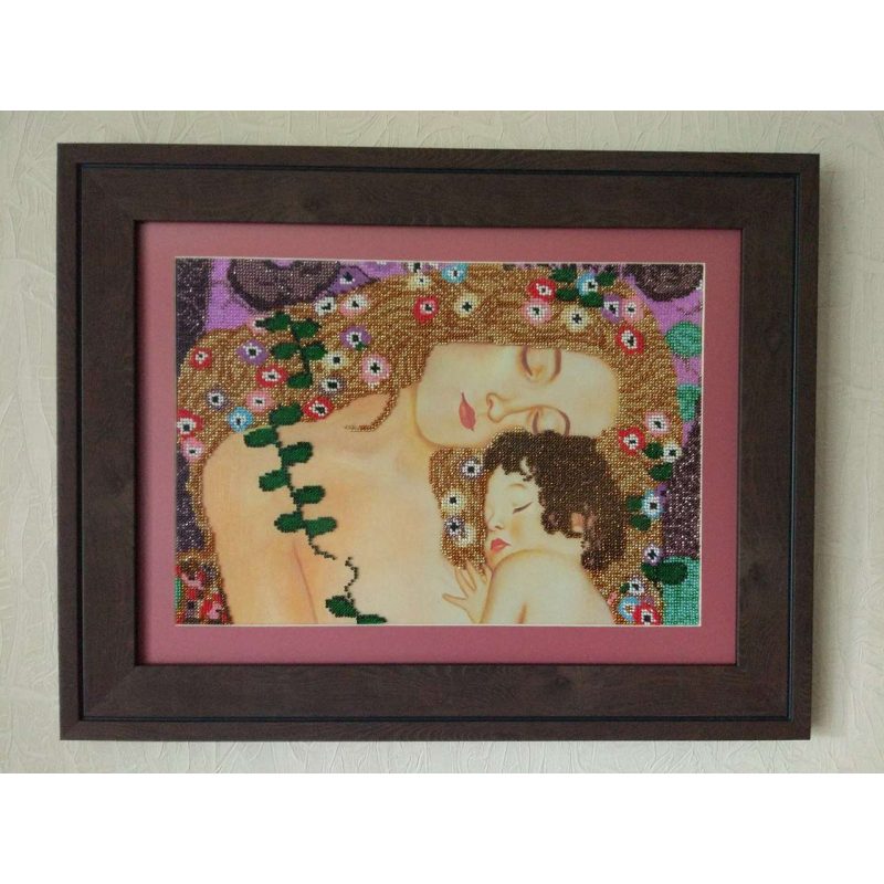 Bead Embroidery Kit on Art Canvas "Mother and Child"