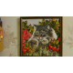 Bead Embroidery Pattern on Art Canvas "Fluffy Robber"