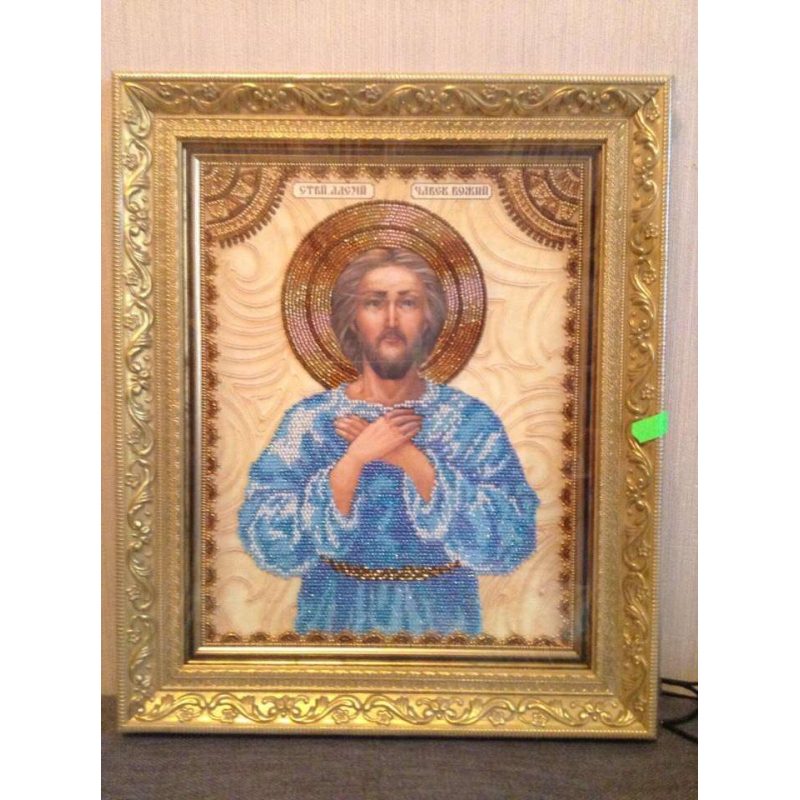Icon Bead Embroidery Kit on Art Canvas "St. Alexis"