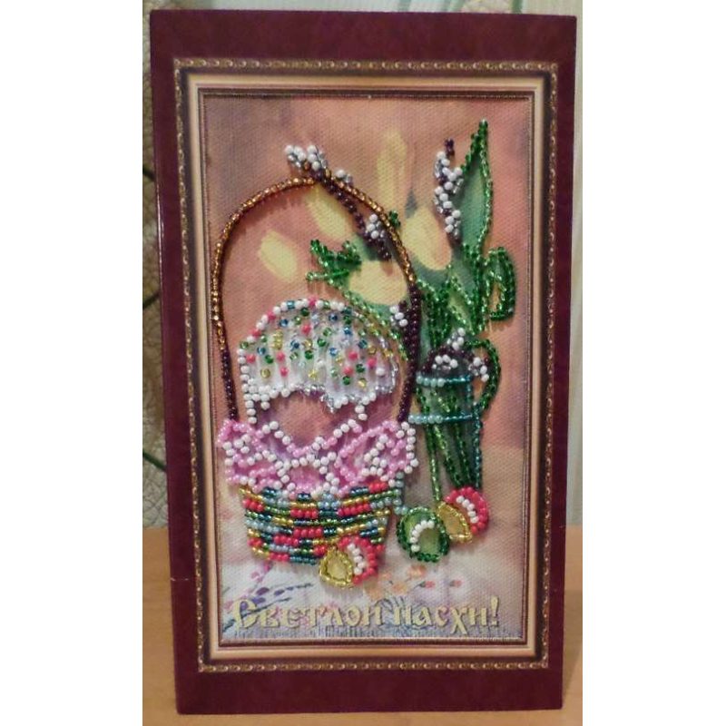 Bead Embroidery Postcard Kit "Easter – 9"