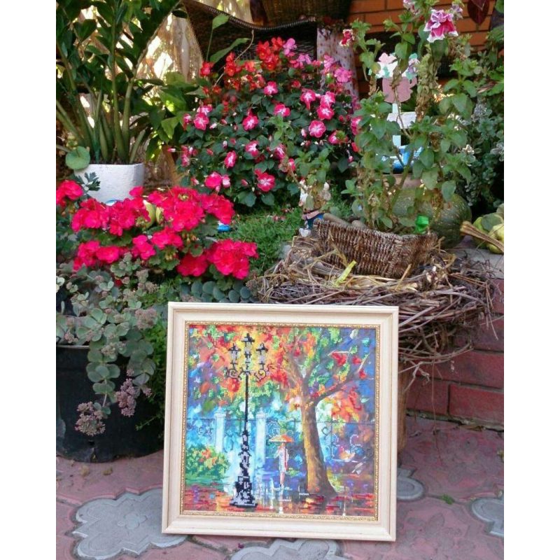 Bead Embroidery Pattern on Art Canvas "Evening Promenade"