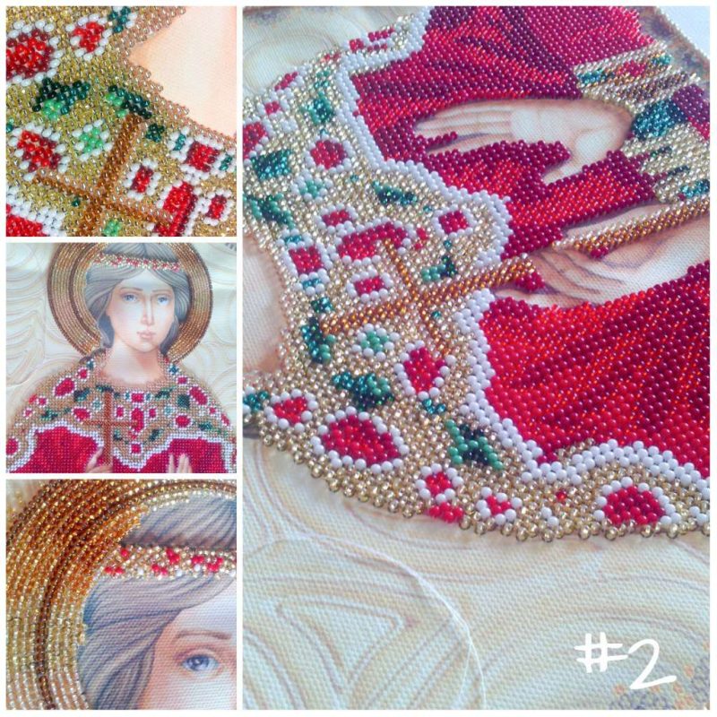 Icon Bead Embroidery Kit on Art Canvas "St. Nadegda"
