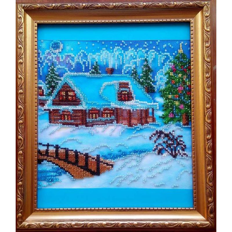 Bead Embroidery Pattern on Art Canvas "Christmas Eve"