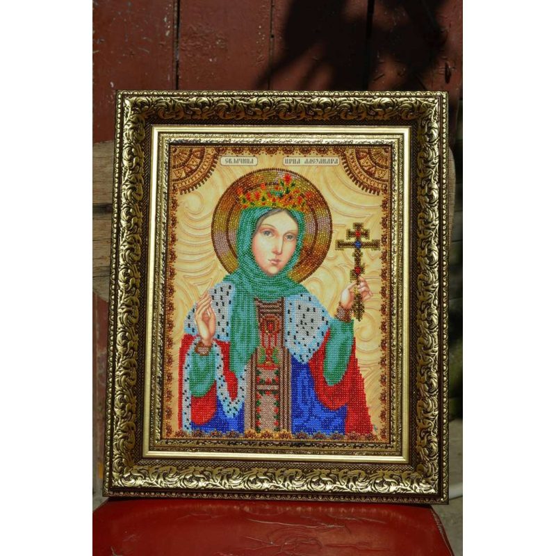 Icon Bead Embroidery Kit on Art Canvas "St. Alexandra"