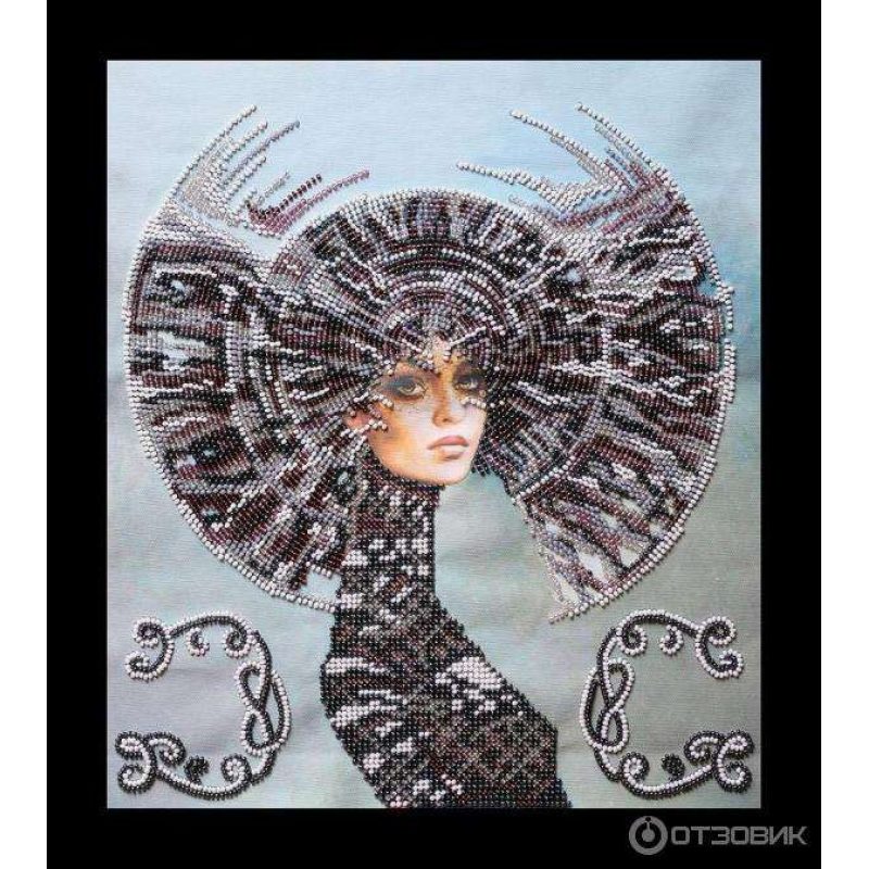 Bead Embroidery Kit on Art Canvas "Selena"