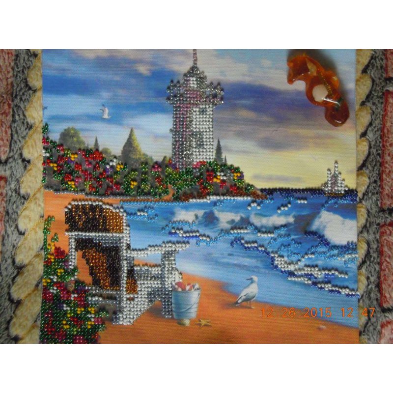 Bead Embroidery Pattern on Art Canvas "Lighthouse"