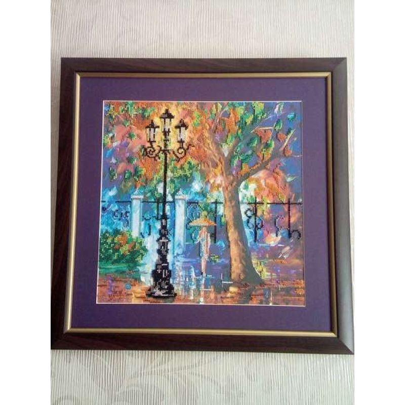 Bead Embroidery Pattern on Art Canvas "Evening Promenade"