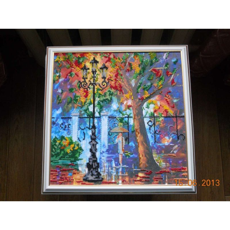 Bead Embroidery Pattern on Art Canvas "Evening Promenade"