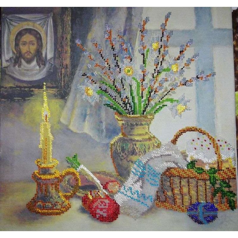 Bead Embroidery Pattern on Art Canvas "Easter story-2"