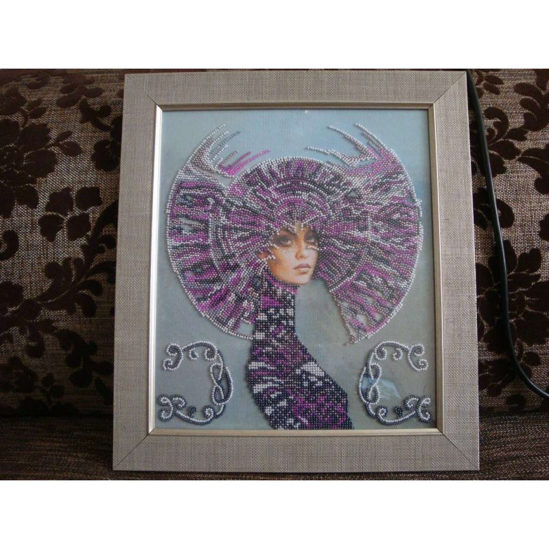 Bead Embroidery Kit on Art Canvas "Selena"