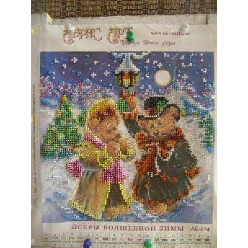 Bead Embroidery Pattern on Art Canvas "Magic Winter"